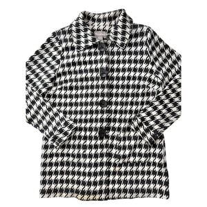 Vintage houndstooth button up coat - size 14